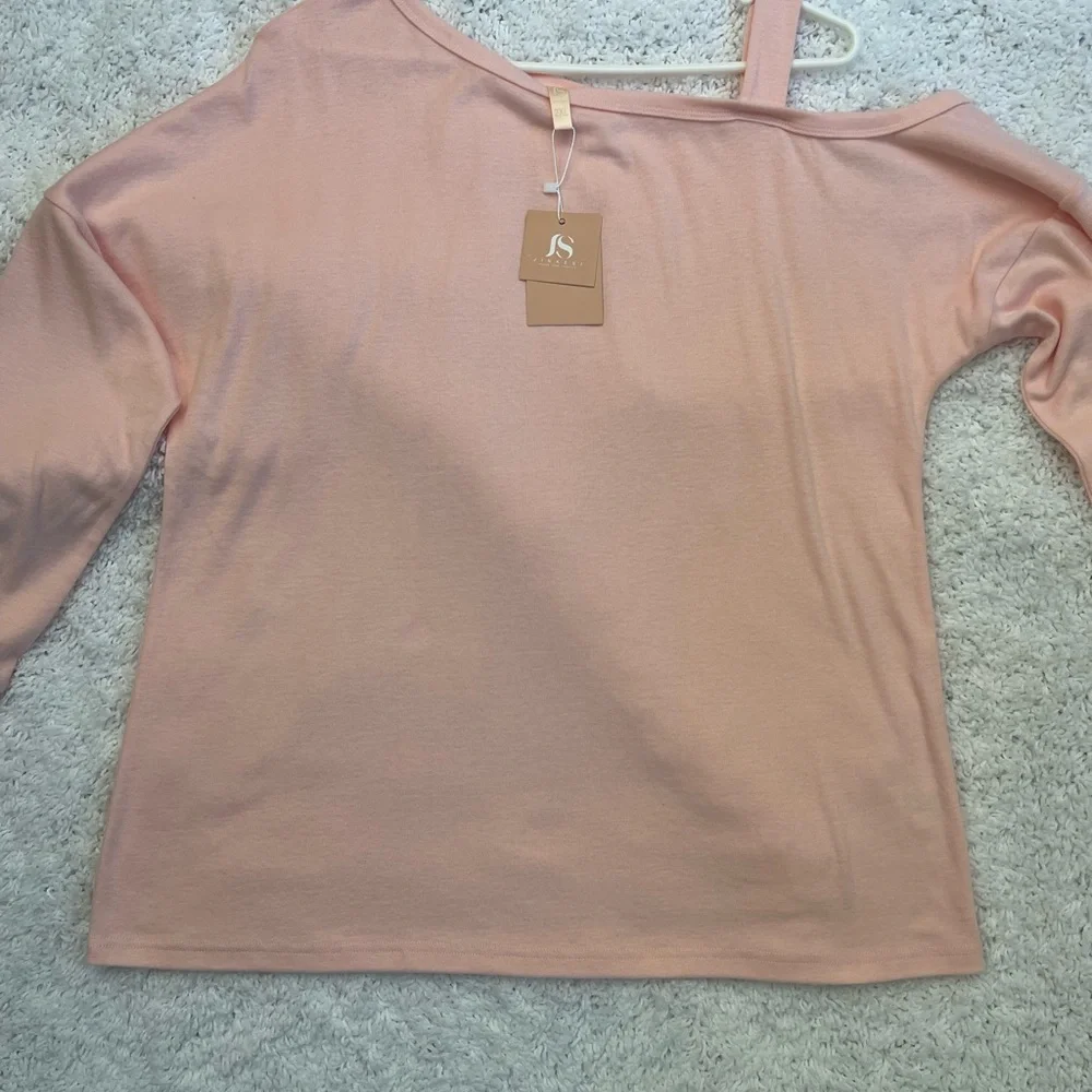 Jinkesi Pink Off The Shoulder / Cold Shoulder Long Sleeve Sweater, Size 2X , NWT - Picture 8 of 13